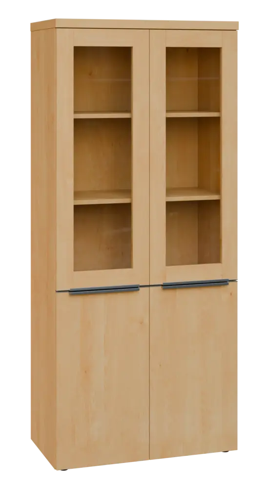 SIN 5 - 8DS kancelářská skříň, 4-dveřová/prosklená, 1820x800x400, javor horský